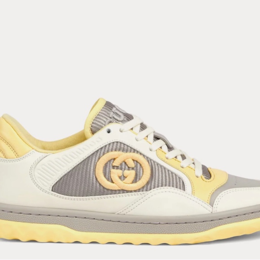 Gucci Yellow and Gray Retro-Inspired Sneakers
